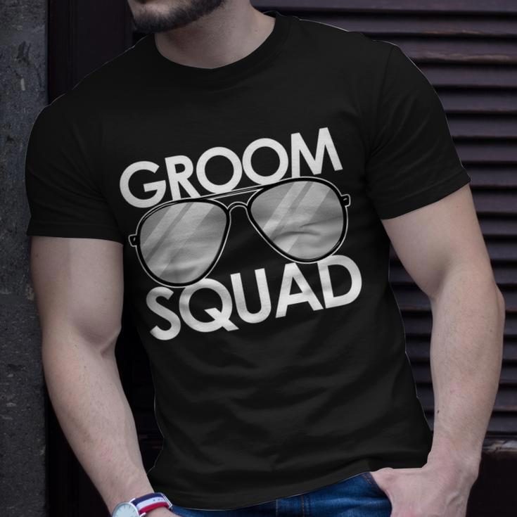 Groom Squad Sunglasses Wedding Bachelor Bride Bridesmaid Unisex T-Shirt Gifts for Him