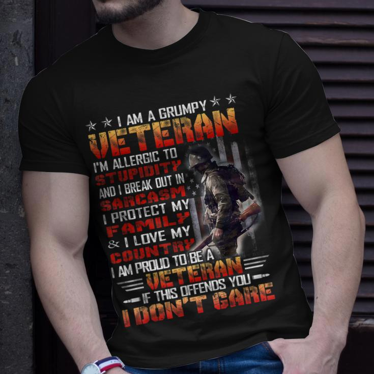 I Am A Grumpy Veteran Proud To Be Veteran Proud Veterans T-Shirt Gifts for Him