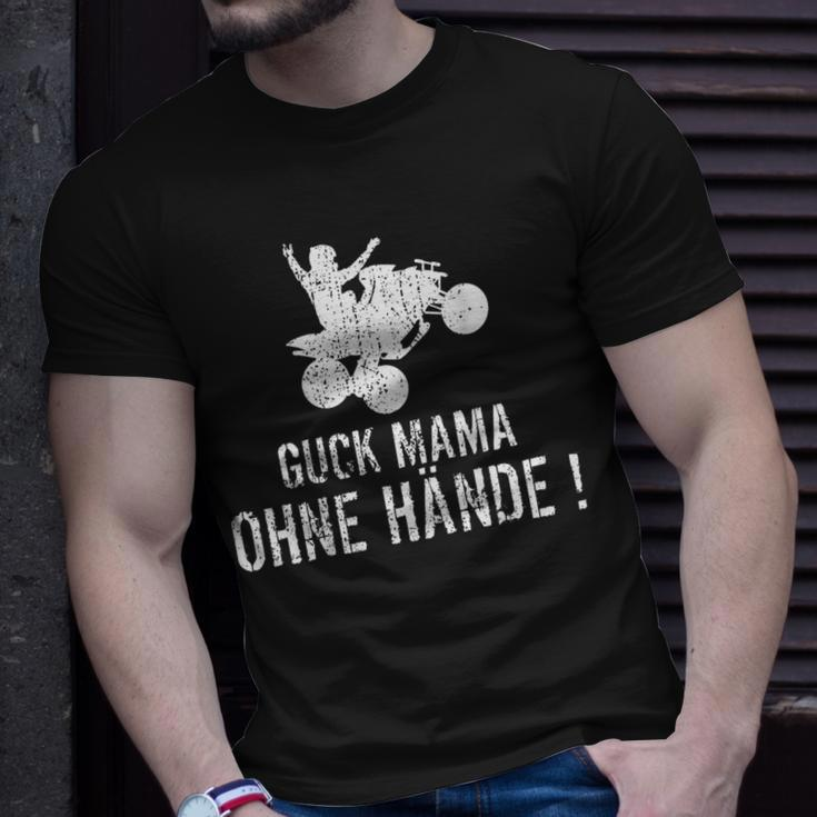 Guck Mama Ohne Hände Quad Offroad Lustiges Atv Rückendruck T-Shirt Geschenke für Ihn