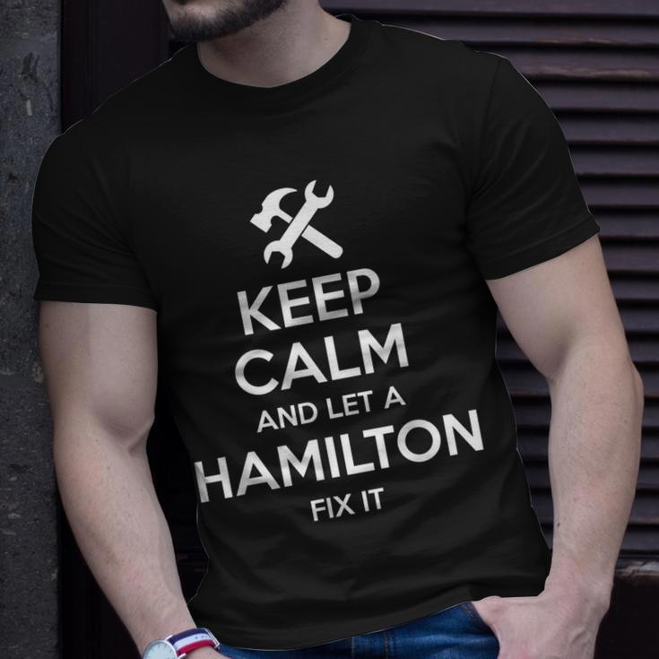 Hamilton Funny Surname Birthday Family Tree Reunion Gift Unisex T-Shirt Gifts for Him