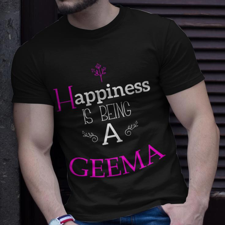 Happiness Is Being A Geema Grandma Nana Birthday Unisex T-Shirt Gifts for Him