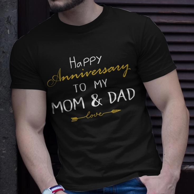 Happy Anniversary To My Mom And Dad Married Couples Gifts Unisex T-Shirt Gifts for Him