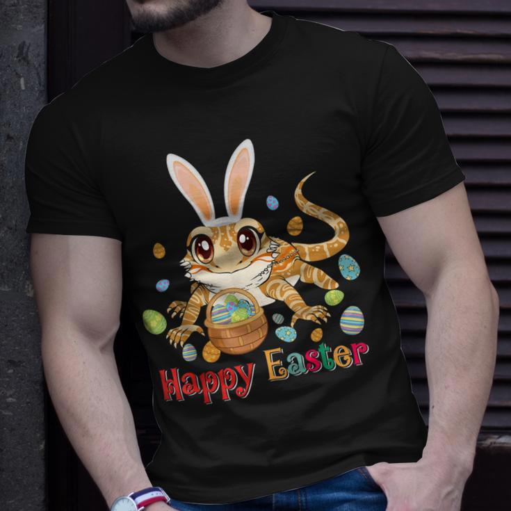 Happy Easter Cute Bunny Bearded Dragon Easter Eggs Basket Unisex T-Shirt Gifts for Him