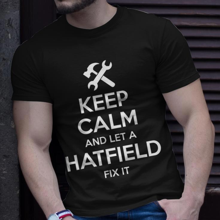 Hatfield Funny Surname Birthday Family Tree Reunion Gift Unisex T-Shirt Gifts for Him