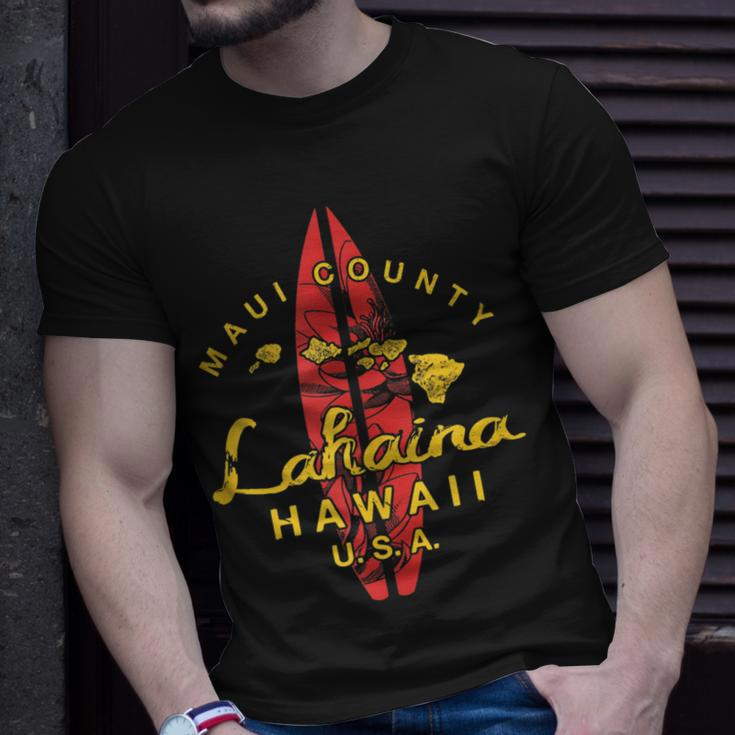 Hawaii Lahaina Maui Vintage Hawaiian Islands Surf Unisex T-Shirt Gifts for Him