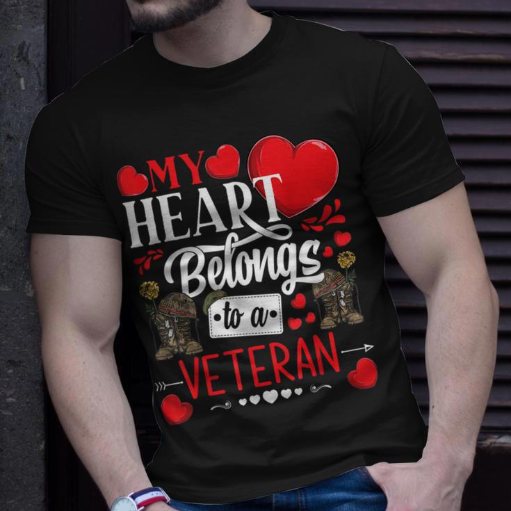 My Heart Belongs To A Veteran Awesome Valentines Day T-shirt Gifts for Him