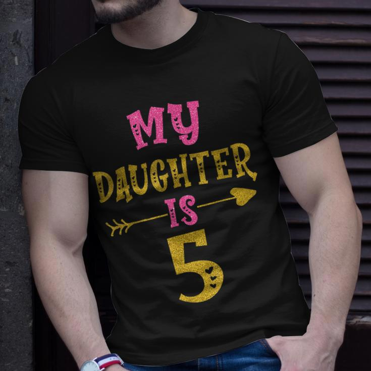 Hearts 5Th Bday For Daughter From Mom Dad Unisex T-Shirt Gifts for Him