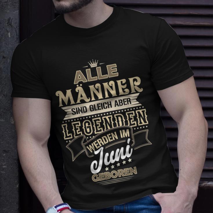 Herren Alle Männer Sind Gleich Legenden Werden Juni Geboren T-Shirt Geschenke für Ihn