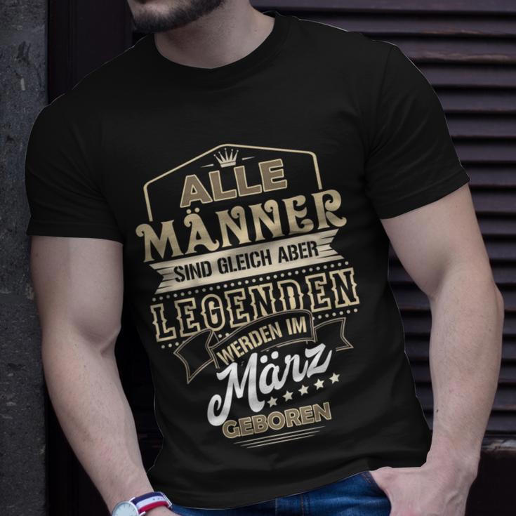 Herren Alle Männer Sind Gleich Legenden Werden März Geboren T-Shirt Geschenke für Ihn