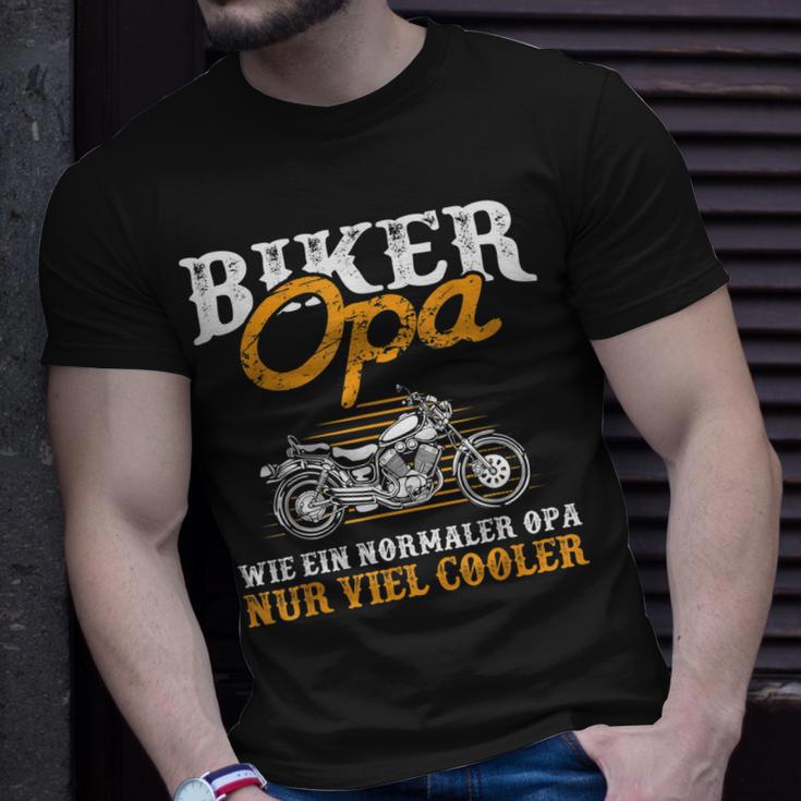 Herren Biker Opa Cooler Motorrad Fahrer Großvater Geschenk T-Shirt Geschenke für Ihn