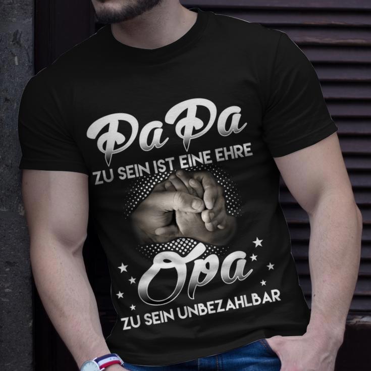 Herren Herren Ich Habe Zwei Titel Papa Und Opa Geschenk T-Shirt Geschenke für Ihn