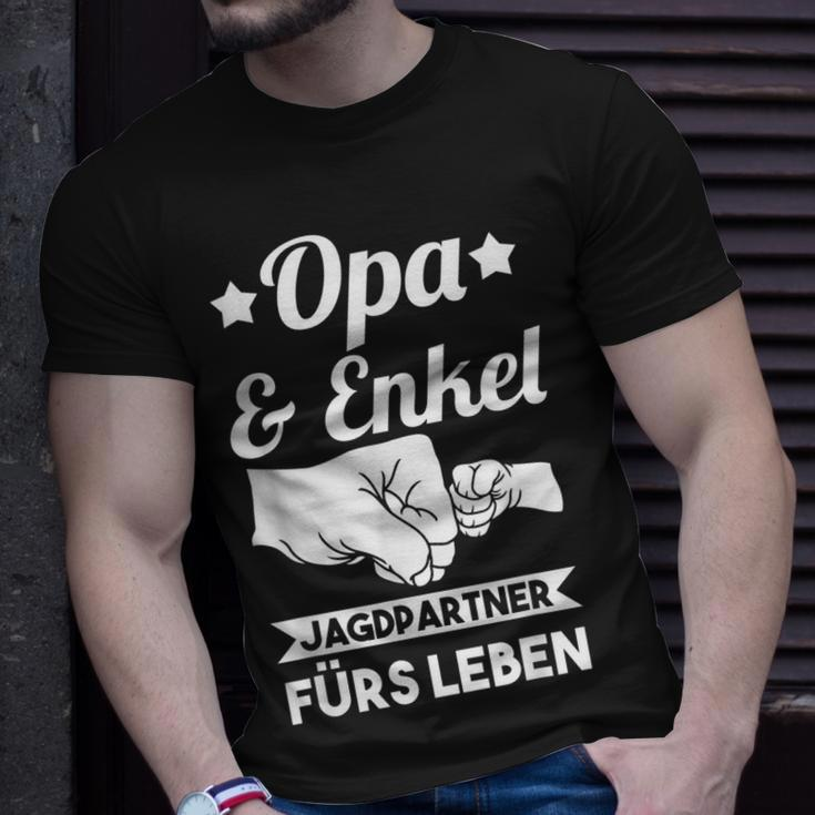 Herren Jäger Opa Und Enkel Jagdpartner Jagd T-Shirt Geschenke für Ihn