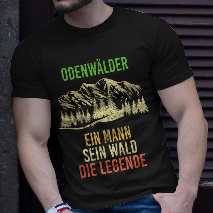 Herren Odenwälder Ein Mann Sein Wald Die Legende T-Shirt Geschenke für Ihn