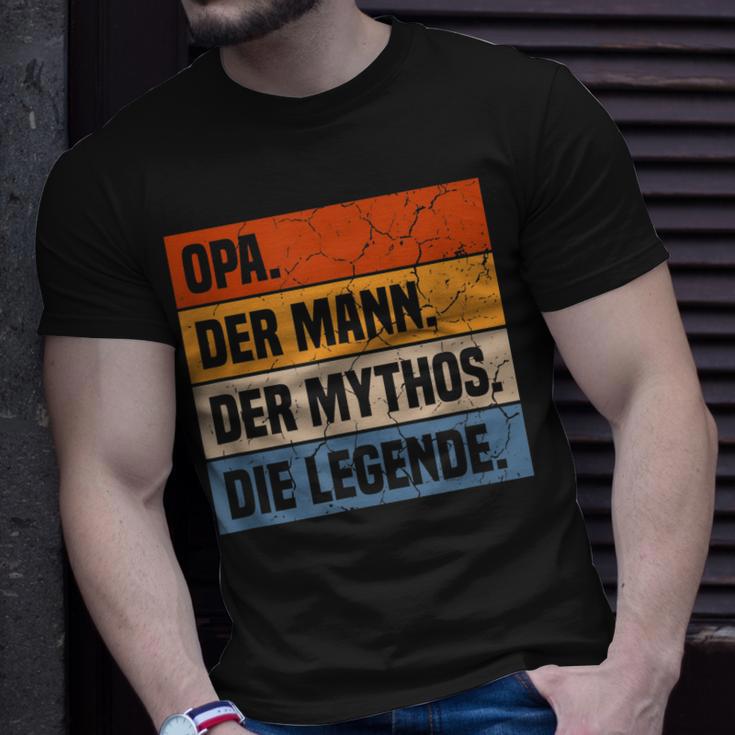 Herren Opa Der Mann Der Mythos Die Legende Großvater Geschenk T-Shirt Geschenke für Ihn