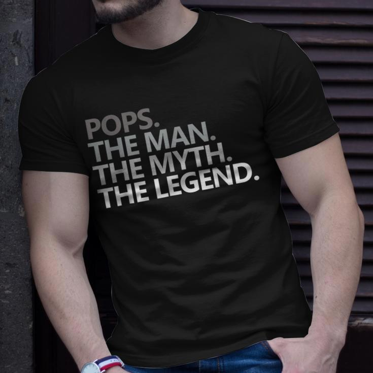 Herren Pops The Man The Myth The Legend Vatertag T-Shirt Geschenke für Ihn