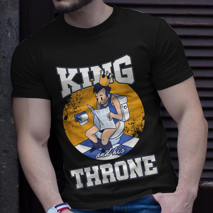Herren T-Shirt König auf Thron, Krone & Toiletten-Humor Geschenke für Ihn