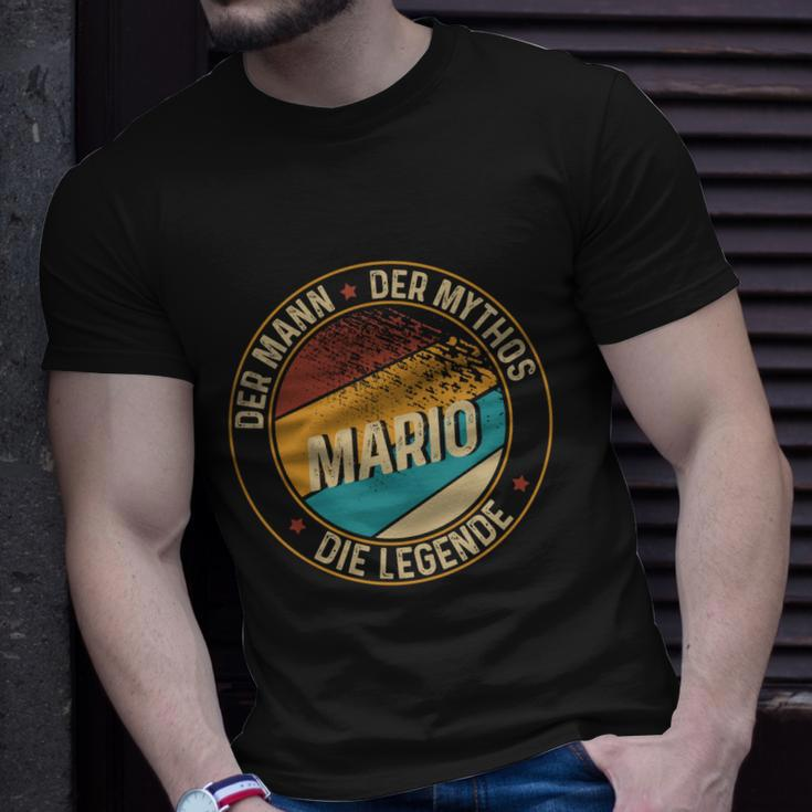 Herren T-Shirt Schwarz Der Mann, Der Mythos, Mario, Die Legende, Lustiges Mario Shirt Geschenke für Ihn