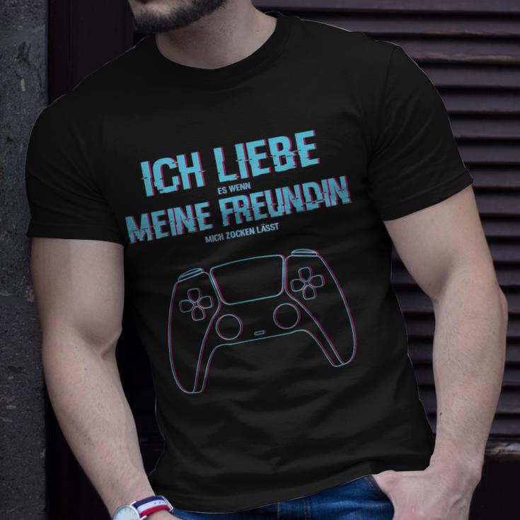 Herren Zocken Ich Liebe Meine Frau Gaming Ps5 Konsole Gamer T-Shirt Geschenke für Ihn