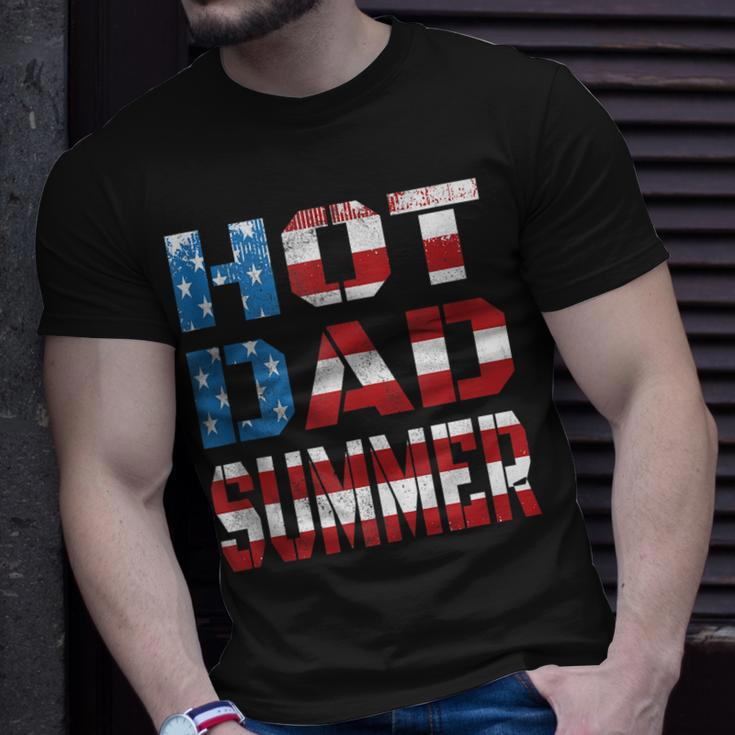 Mens Hot Dad Summer Father Patriotic Usa Flag July 4Th T-Shirt Gifts for Him