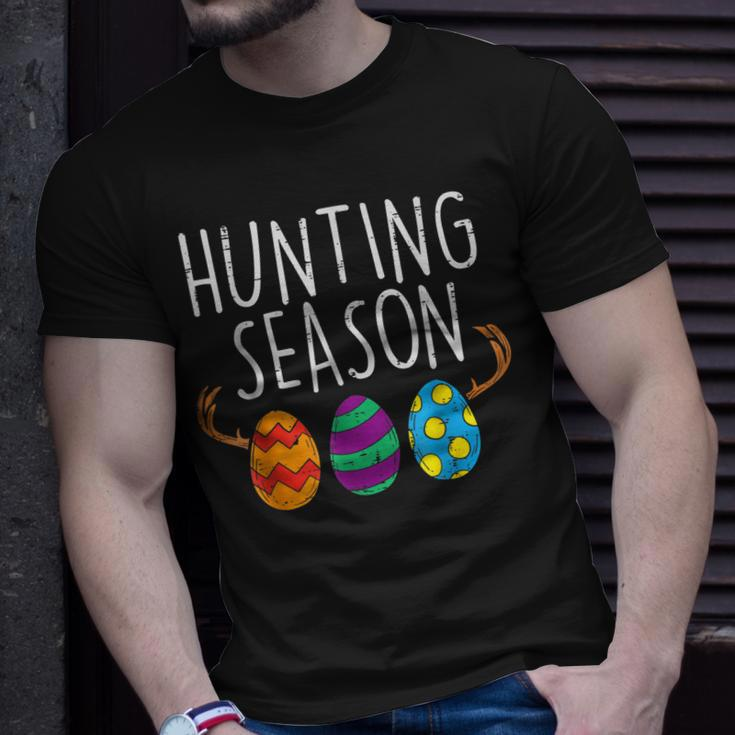 Hunting Season Eggs Deer Funny Easter Day Egg Hunt Hunter Unisex T-Shirt Gifts for Him