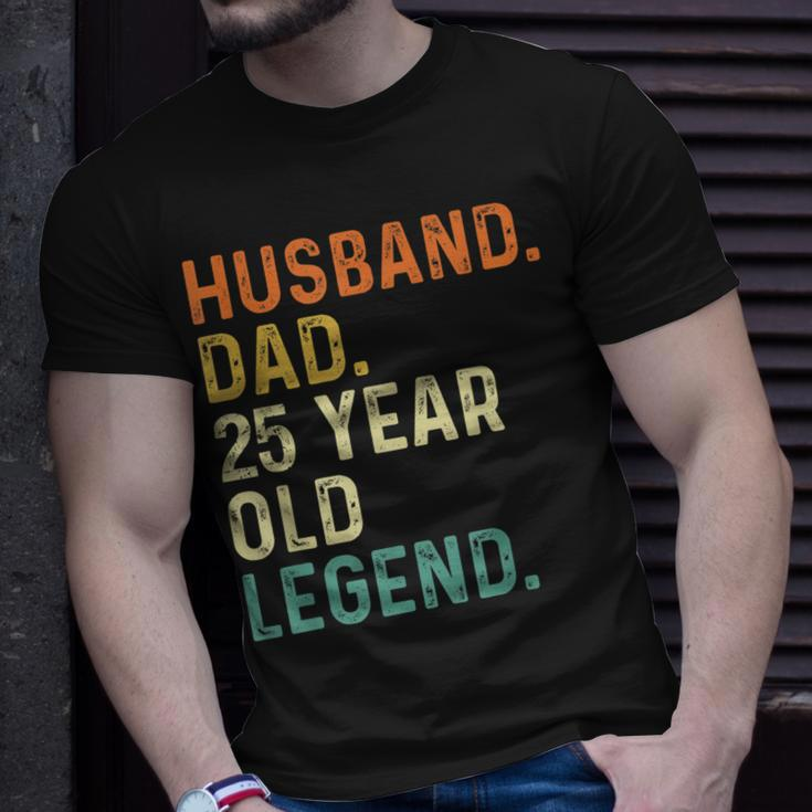 Husband Dad 25 Year Old Legend 25Th Birthday Retro Vintage T-Shirt Gifts for Him