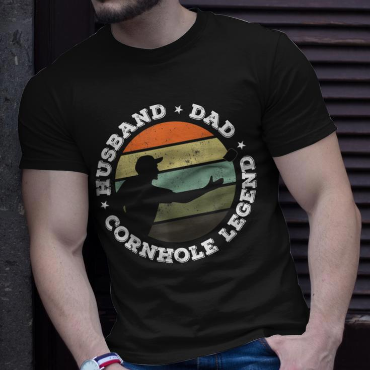 Husband Dad Cornhole Legend Boss Of The Toss Cornhole Mens Gift For Mens Unisex T-Shirt Gifts for Him