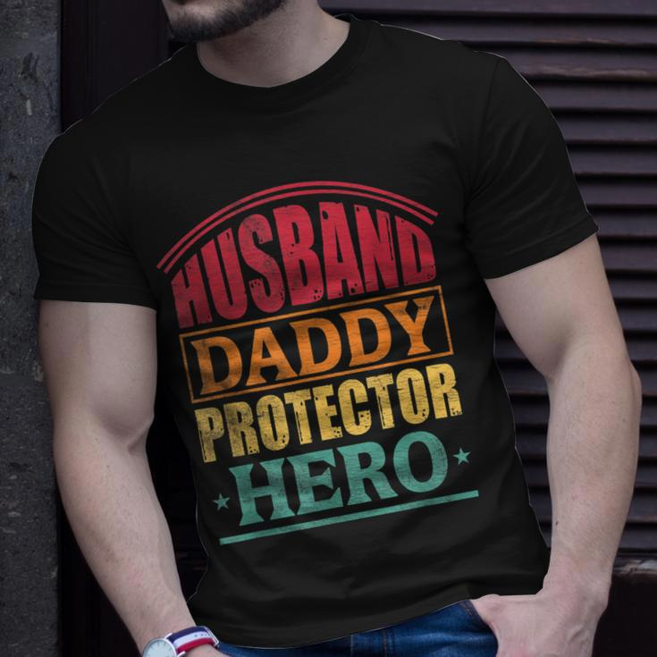 Husband Daddy Protector Hero Dad Fathers Day Men Unisex T-Shirt Gifts for Him