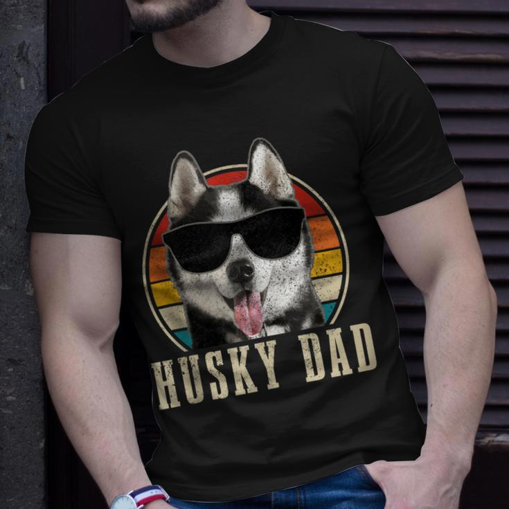 Mens Husky Dad Dog Sunglasses Vintage Siberian Husky T-Shirt Gifts for Him
