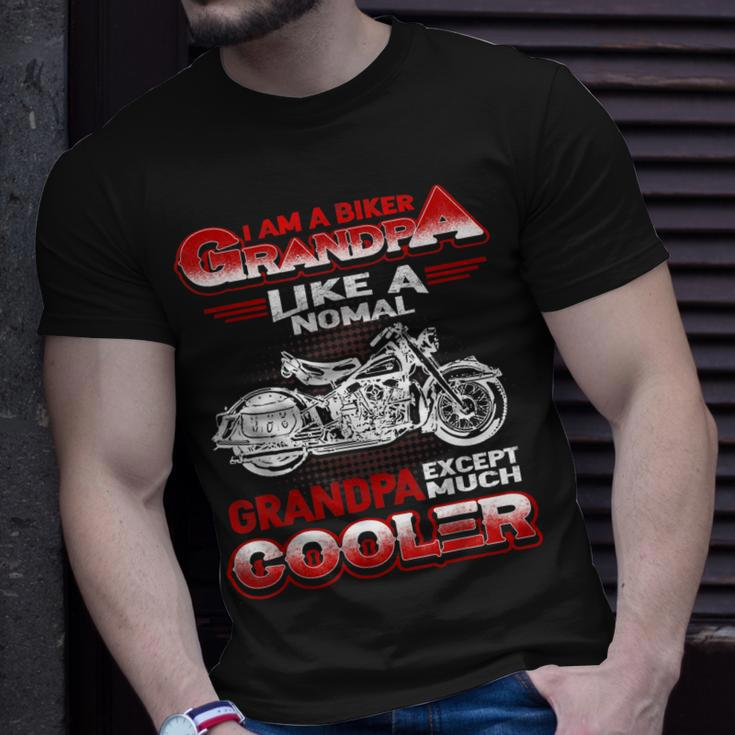 I Am A Biker Grandpa Cool Motorbike Chopper Gift Gift For Mens Unisex T-Shirt Gifts for Him