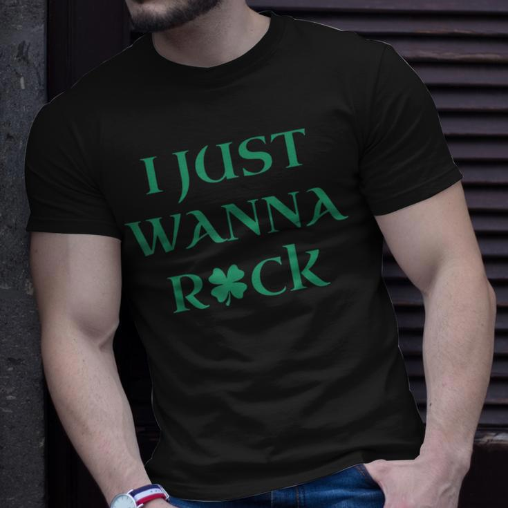 I Just Wanna Rock Shamrock Unisex T-Shirt Gifts for Him