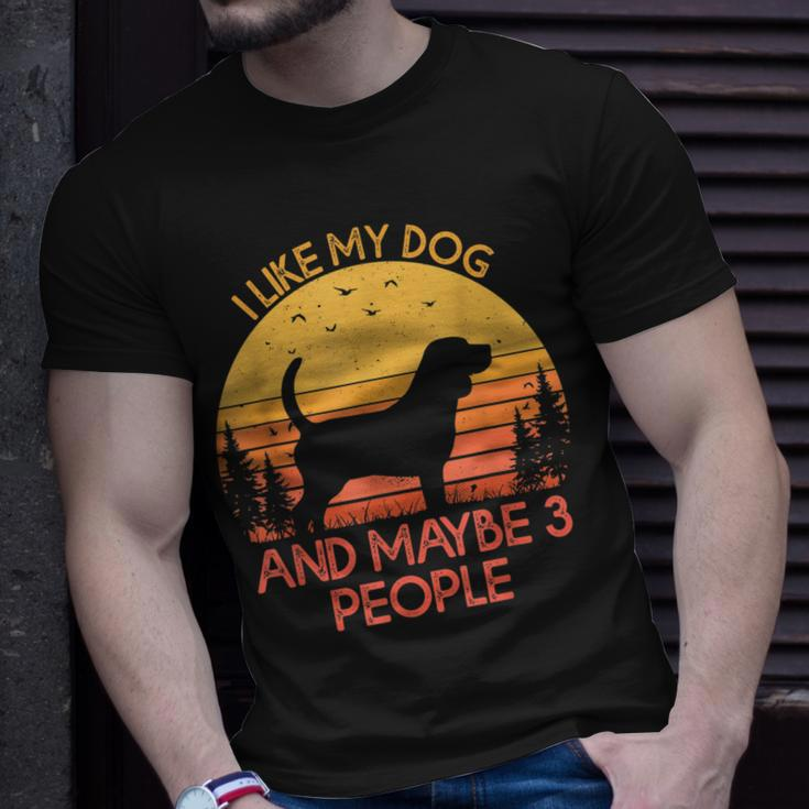 I Like My Dog And Maybe 3 People Beagle Unisex T-Shirt Gifts for Him