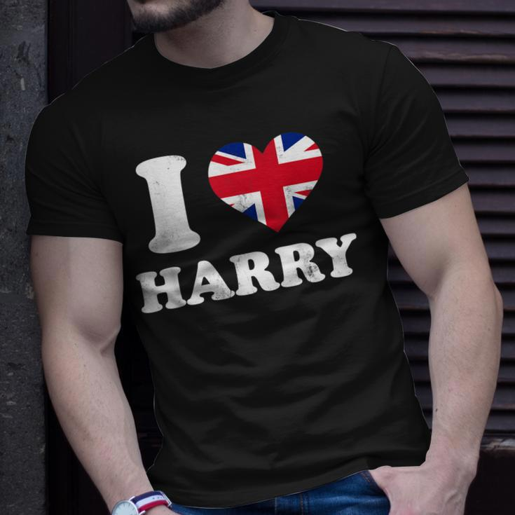 I Love Harry Cool Named Personalized Heart Unisex T-Shirt Gifts for Him