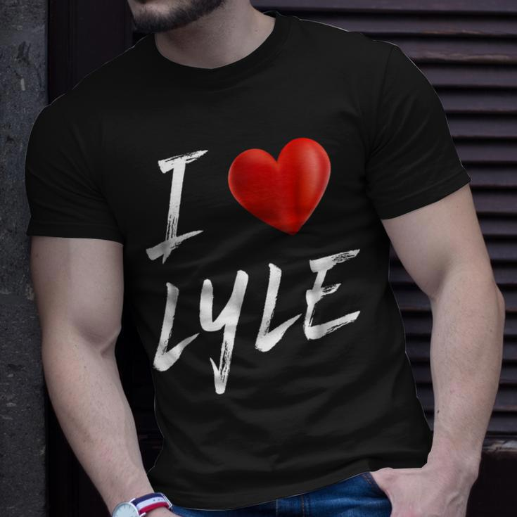 I Love Heart Lyle Family NameUnisex T-Shirt Gifts for Him