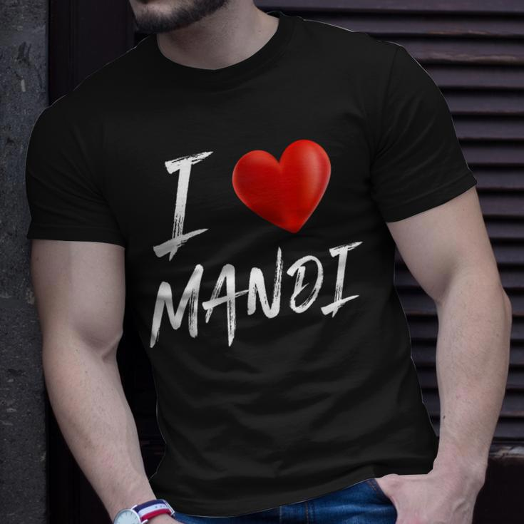 I Love Heart Mandi Family NameUnisex T-Shirt Gifts for Him