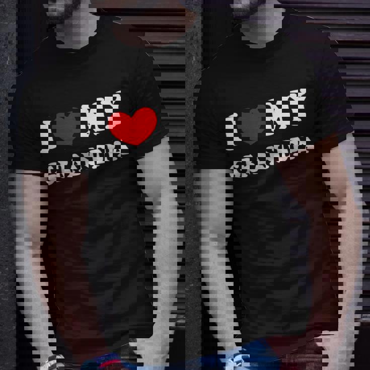 I Love My Grandpa I Heart My Grandpa Unisex T-Shirt Gifts for Him