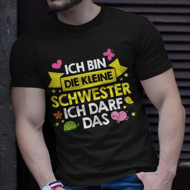 Ich Bin Die Kleine Schwester Ich Darf Das Familie Nachwuchs T-Shirt Geschenke für Ihn