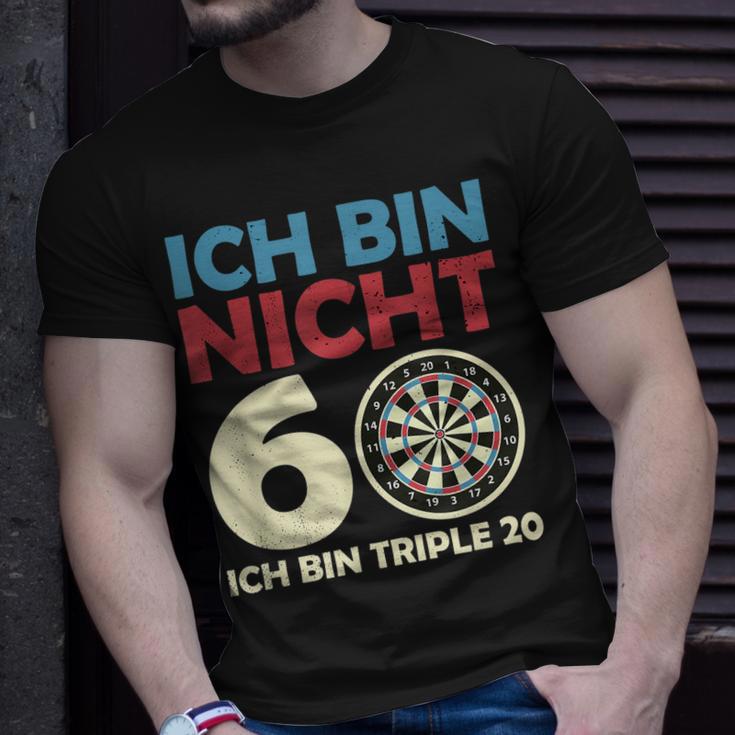 Ich Bin Nicht 60 Triple 20 I 60 Geburtstag Dart T-Shirt Geschenke für Ihn