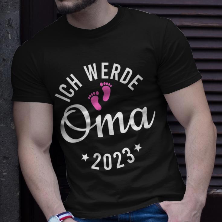 Ich Werde Oma 2023 T-Shirt, Lustiges Oberteil mit Fußabdrücken Geschenke für Ihn