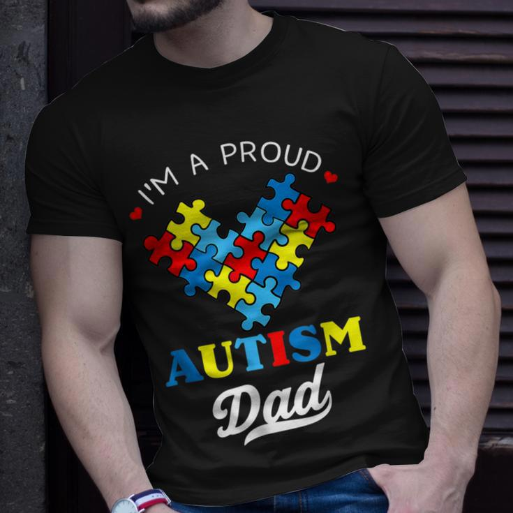 Im A Proud Autism Dad Autism Awareness Father Autistic Son Unisex T-Shirt Gifts for Him