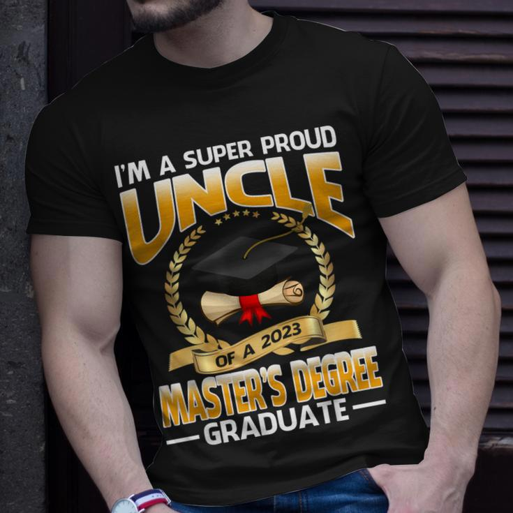 Im A Super Proud Uncle Of A 2023 Masters Degree Graduate Unisex T-Shirt Gifts for Him