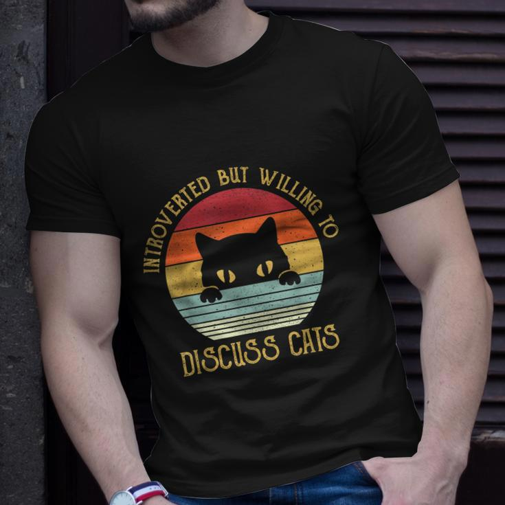 Introverted But Willing To Discuss CatsShirts Unisex T-Shirt Gifts for Him
