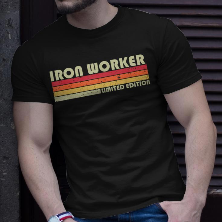 Iron Worker Job Title Profession Birthday Worker Idea T-Shirt Gifts for Him