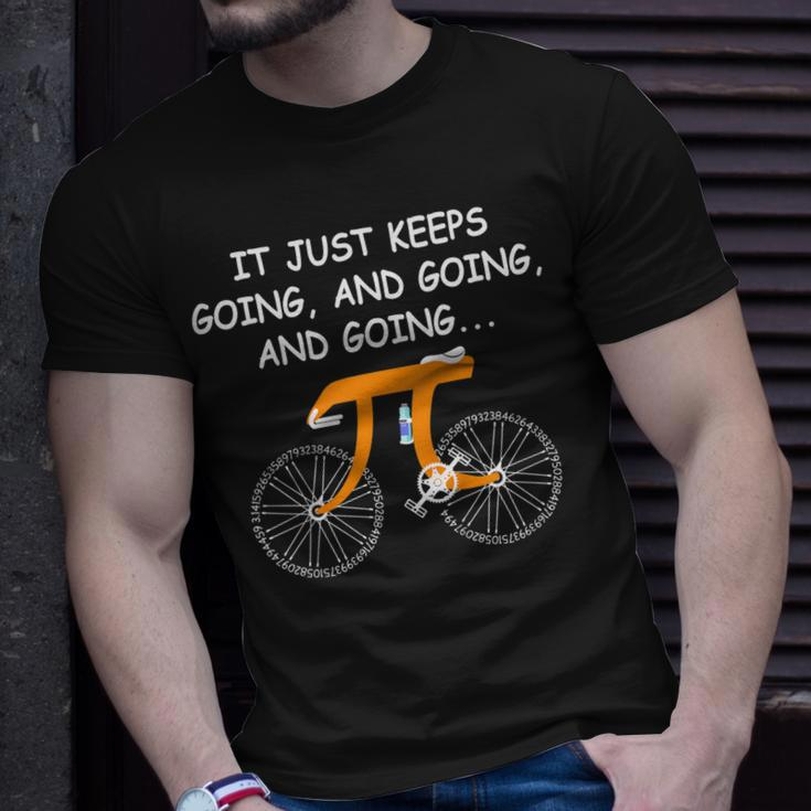 It Just Keeps Going And Going And Going Bicycle 314 Pi Day Unisex T-Shirt Gifts for Him