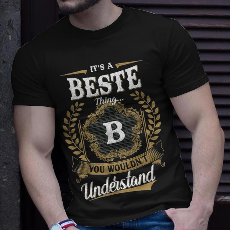 Its A Beste Thing You Wouldnt Understand Shirt Beste Family Crest Coat Of Arm Unisex T-Shirt Gifts for Him