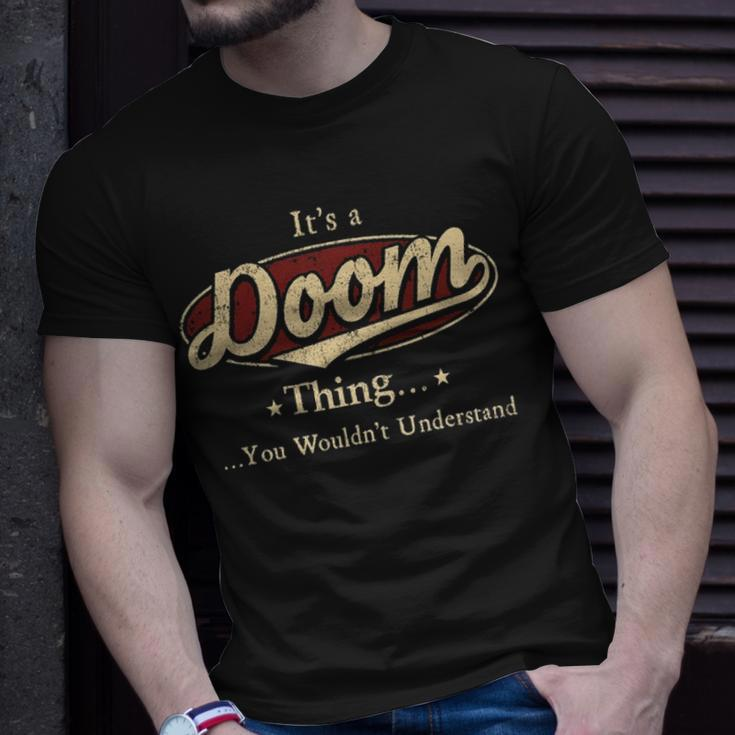 Its A Doom Thing You Wouldnt Understand Personalized Name Gifts With Name Printed Doom Unisex T-Shirt Gifts for Him