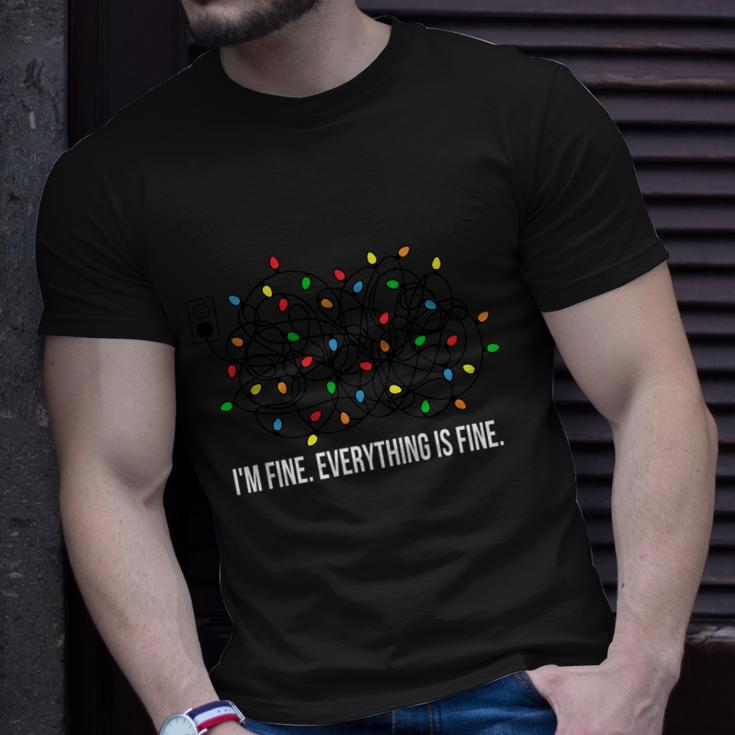 Its Fine Im Fine Everything Is Fine Teacher Xmas Lights Unisex T-Shirt Gifts for Him
