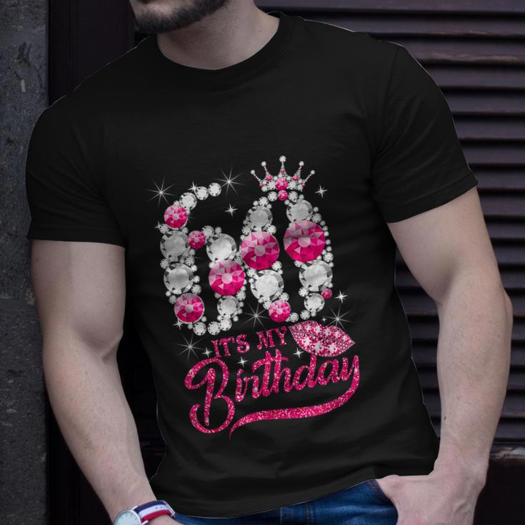Its My 60Th Birthday Cute Gift Queen 60 Years Old Shoes Crown Diamond Gift Unisex T-Shirt Gifts for Him