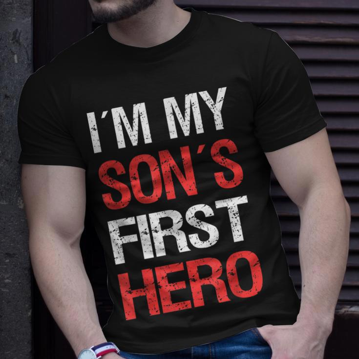 I´M My Sons First Hero Funny Fathers Day Dad Unisex T-Shirt Gifts for Him