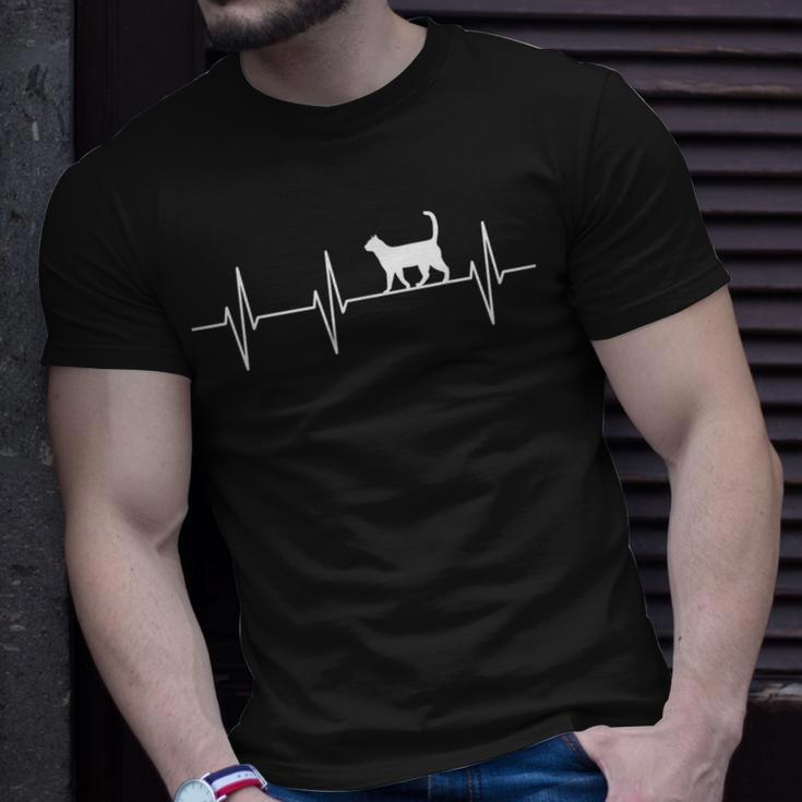Katze Kätzchen Cat Haustier Herzrhythmus T-Shirt Geschenke für Ihn