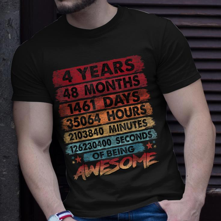 Kids 4Th Birthday 4 Years Old Vintage Retro 48 Months Unisex T-Shirt Gifts for Him